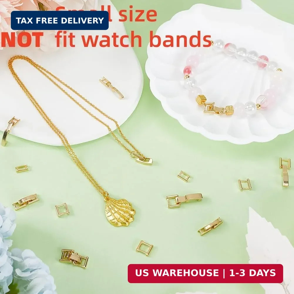 1 Box 12PCS 24K Gold Plated Fold Over Clasp Necklace Extension Clasps