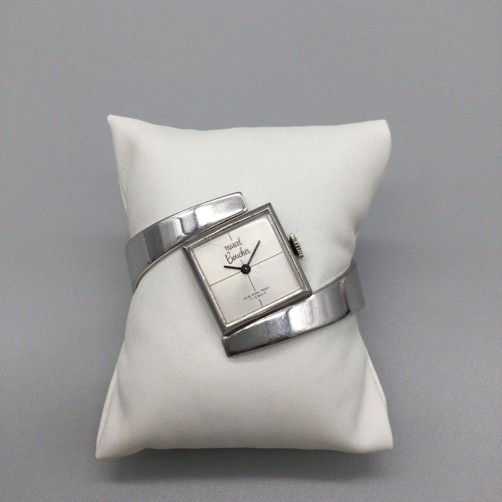 Vintage Marcel Boucher Womens Watch 22mm Silver Tone Bangle Manual Wind 6.5″