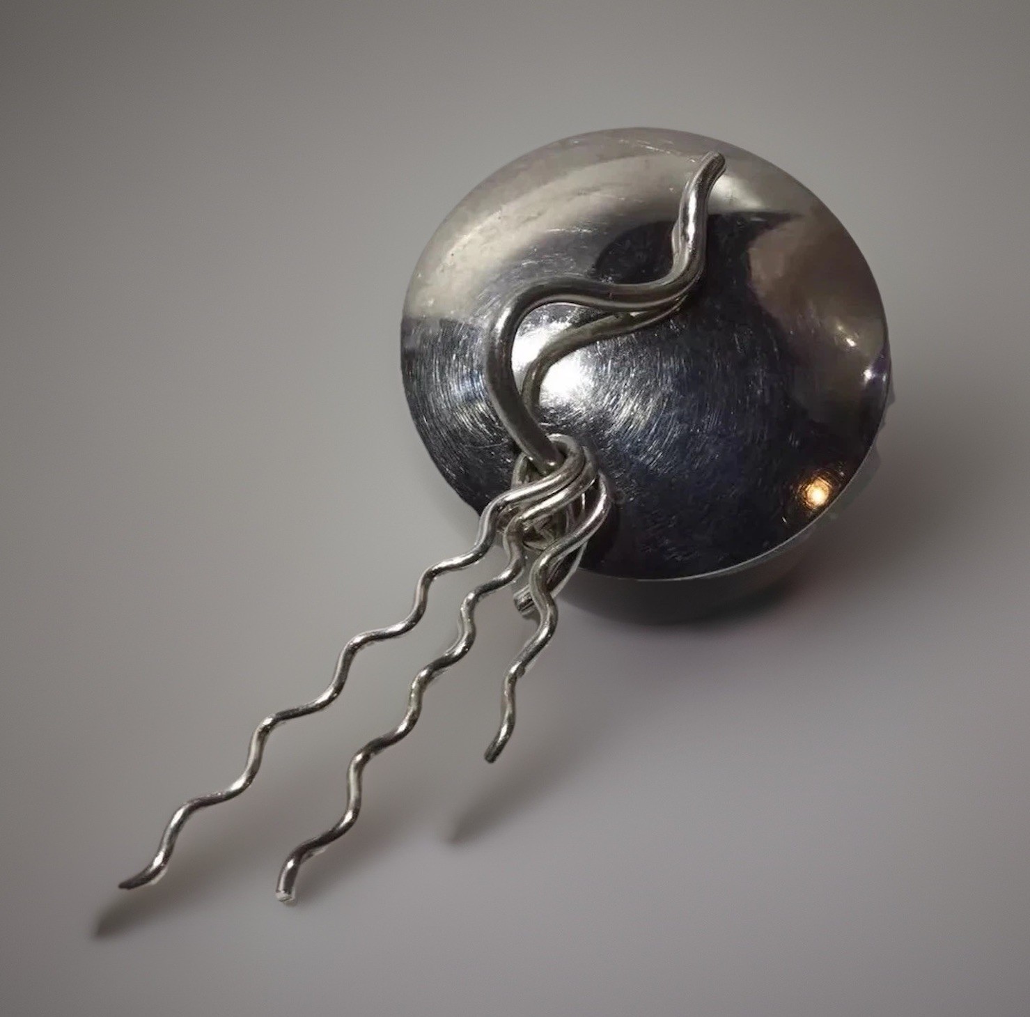 SUSAN CUMMINGS Handmade MODERNIST 925 Sterling Silver Articulated Brooch 11.5g