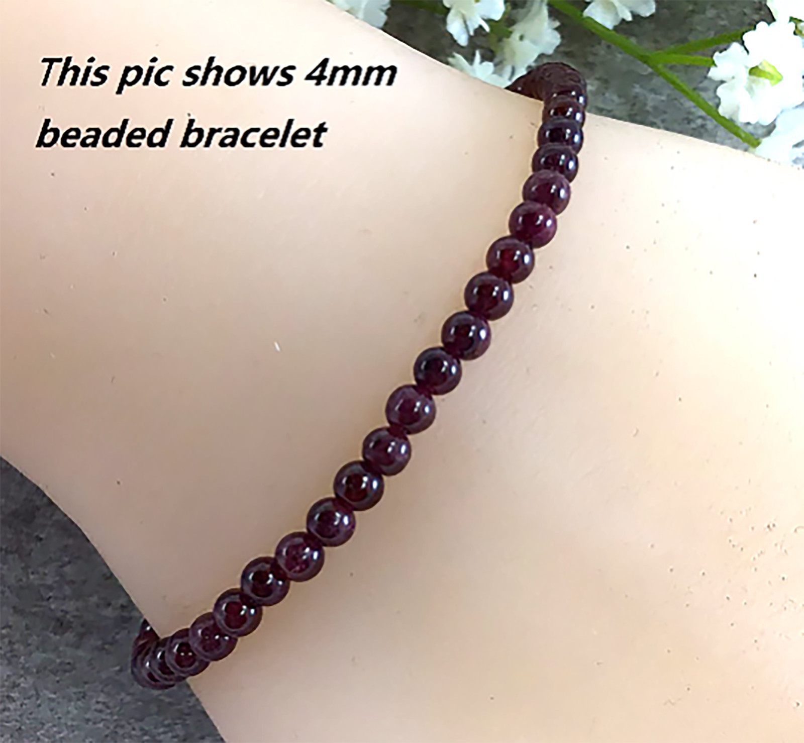 Garnet Stone Stretchy Bracelet Healing Gemstone 4mm 6mm 8mm10mm12mm