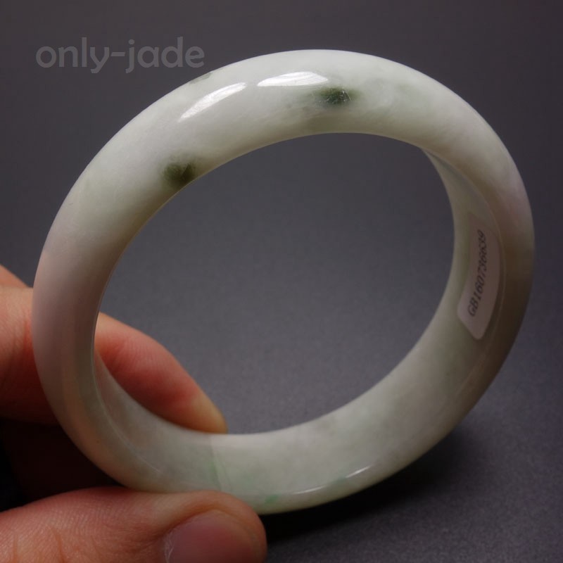 57mm Certified A 100% Natural Lavender Green Jade Jadeite Bracelet Bangle 13331