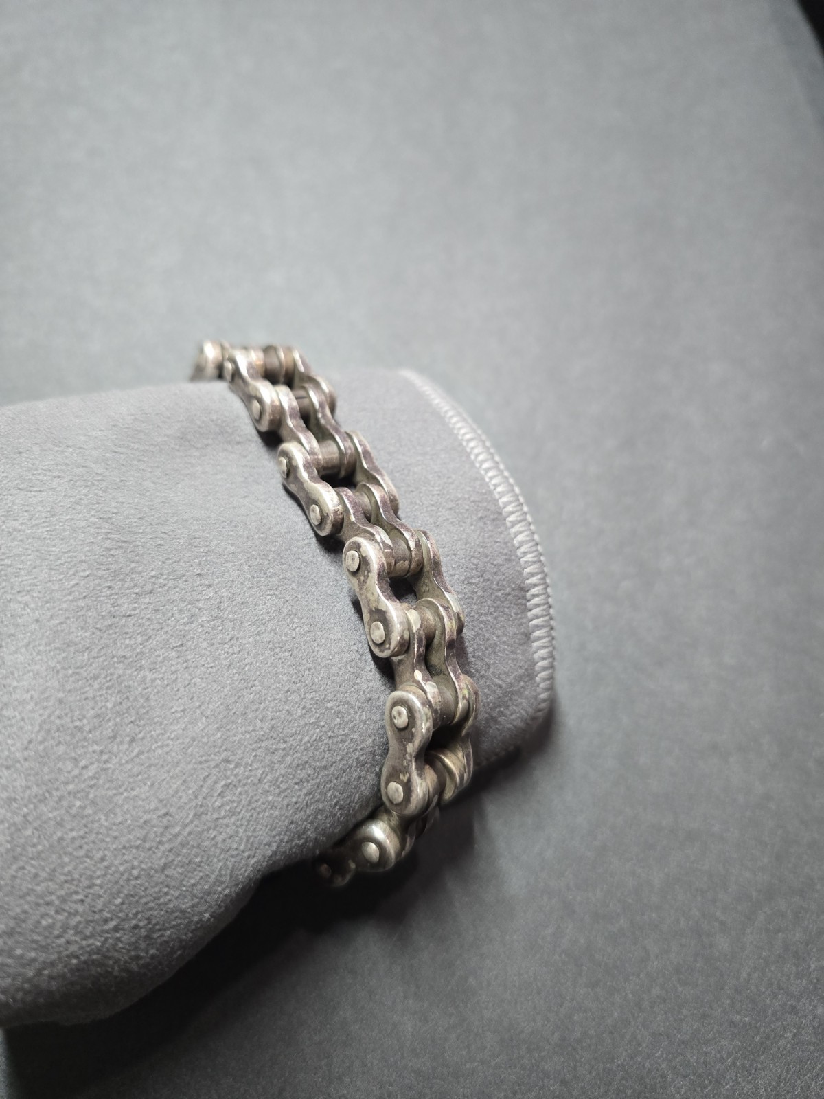 106 Gram 925 Sterling Silver Bike Chain Bracelet 9.5 Inches In Length