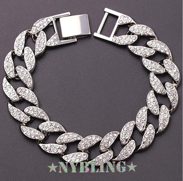 16MM ICED Miami Cuban Choker Chain Necklace or Bracelet Mens Plated CZ Jewelry