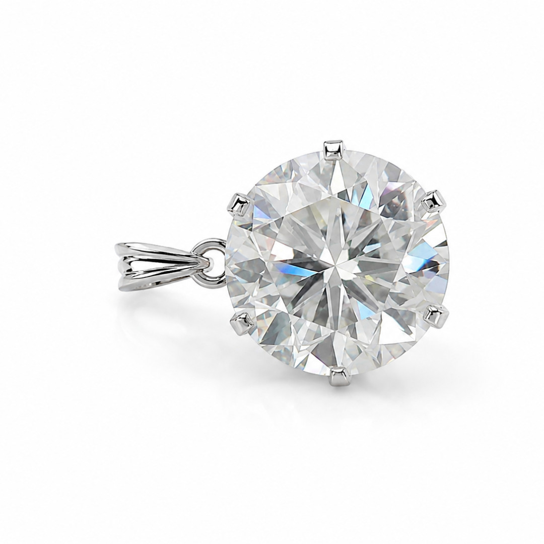 RARE 24 Ct Certified White Diamond Solitaire Pendant-PROMO-FREE Diamond Studs