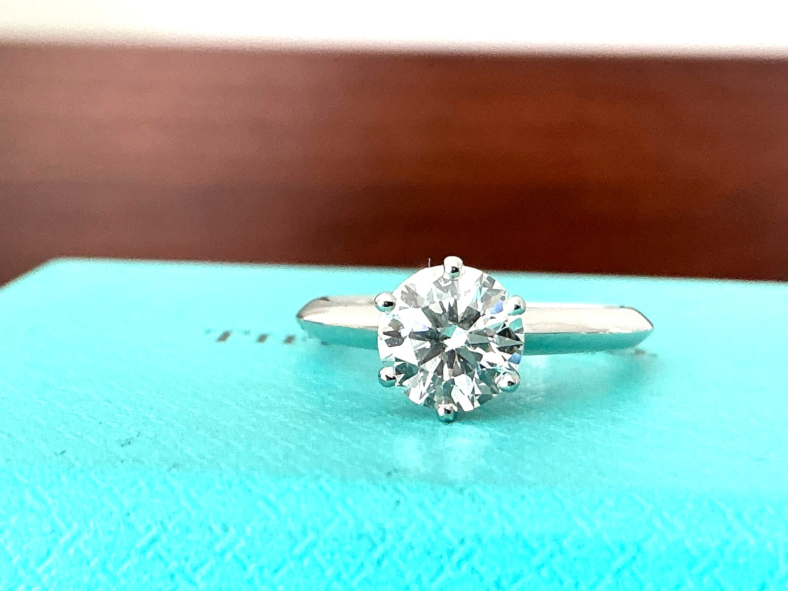 Tiffany & Co Platinum Diamond Round Engagement Ring 1.11 CT I VS2 3 EXC $18k NEW