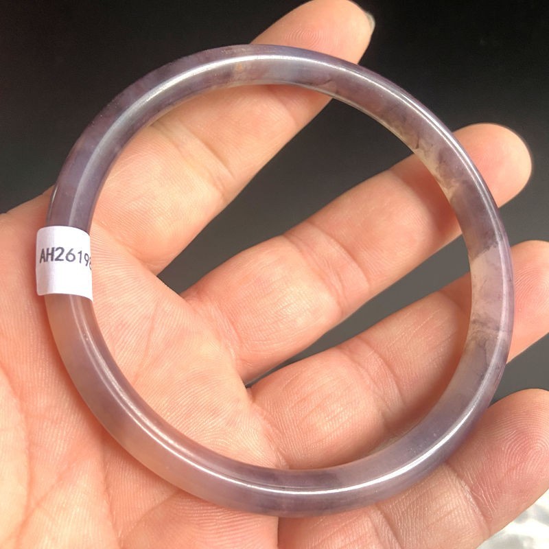 62mm (Grade A) Burma Natural icy lavender Jadeite Jade Bangle + Certified