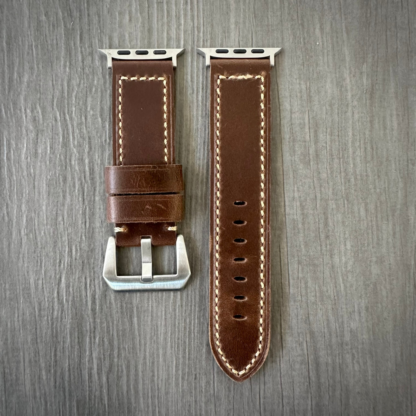 Dark Brown Leather Watch Strap Band For NEW Apple watch Ultra 1 2 49mm