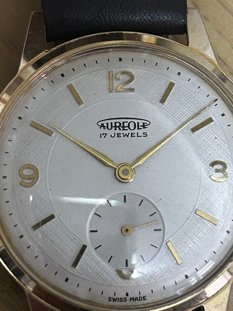 Aureole Mechanical (Manual) Black Dial Wristwatch