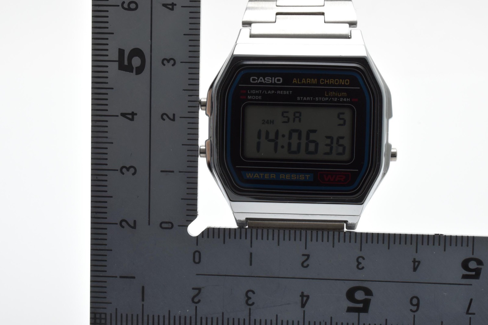 [Near Mint] CASIO 593 A158W Digital Alarm Chronograph Watch Quartz Made CHINA