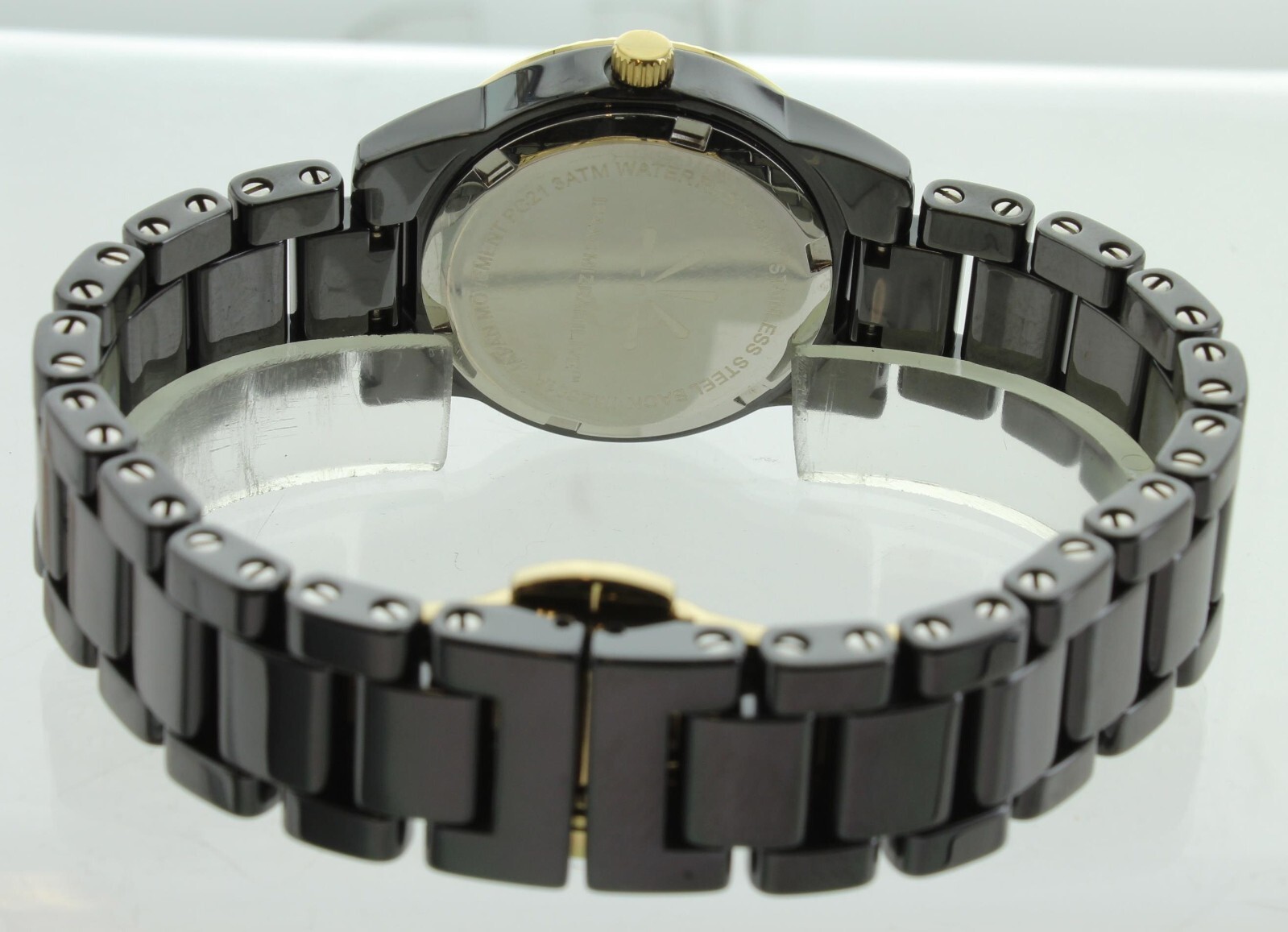 Isaac Mizrahi Live! Black Ceramic Classic Face Women’s Watch Gold Bezel IMZ601A