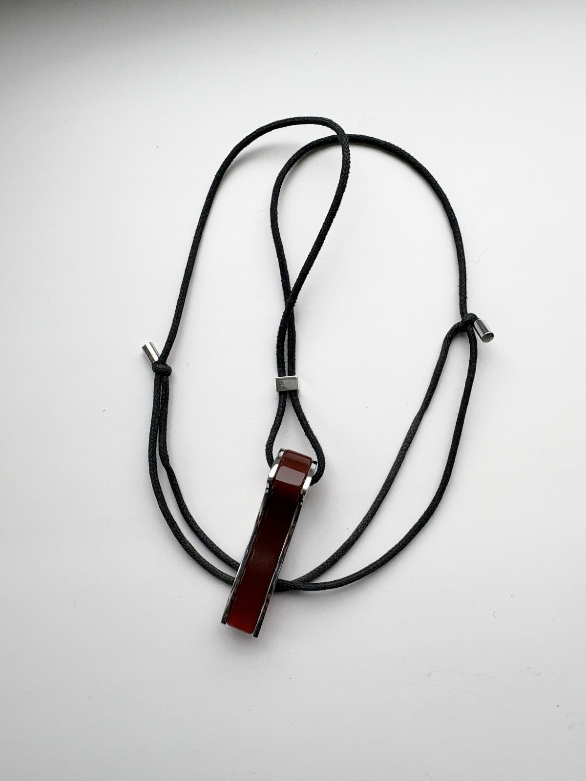 Brosway Pendant Necklace Red Agate Steel Adjustable Cord Italy Unisex
