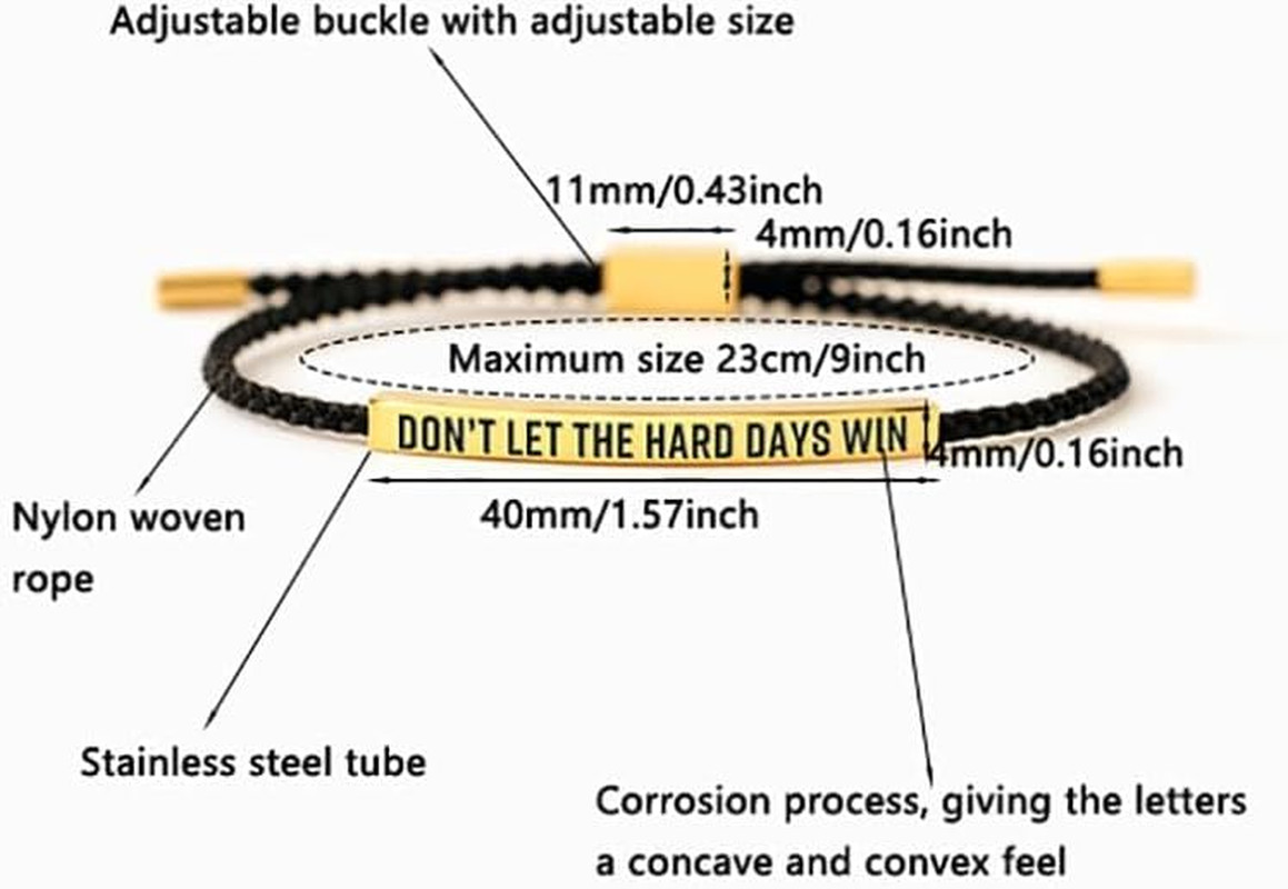 Let Them Tube Bracelet for Women, Self Worth Motivation Bracelet Adjustable Brai