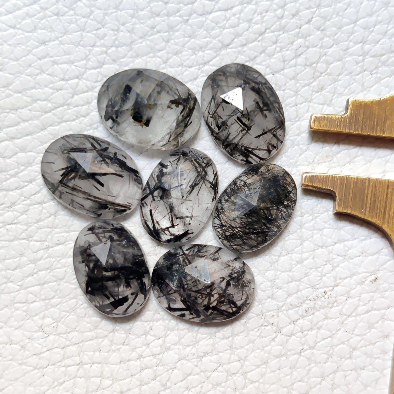 Natural Black Rutile Oval Rose Cut 6x8mm to 12x16mm Loose Gemstone