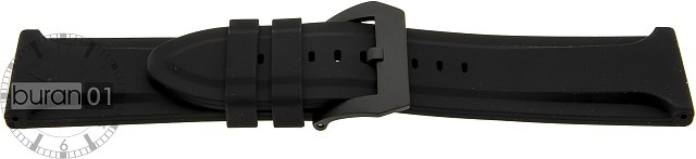 Silicone Plug Watch Strap-V-Shape Brushed 3D Design-Black