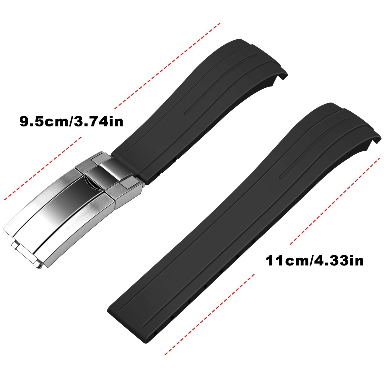 New 20 21 22 mm Rubber Watch Band Strap For DATEJUST DAYTONA SUBMARINER GMT