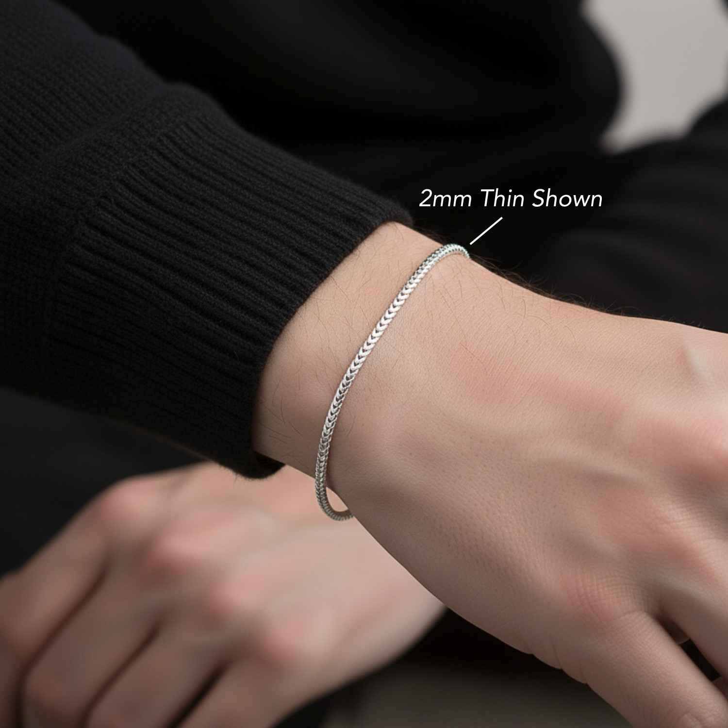 Solid 925 Sterling Silver 2mm 4mm Franco Chain Italian Bracelet 7.5″ 8″