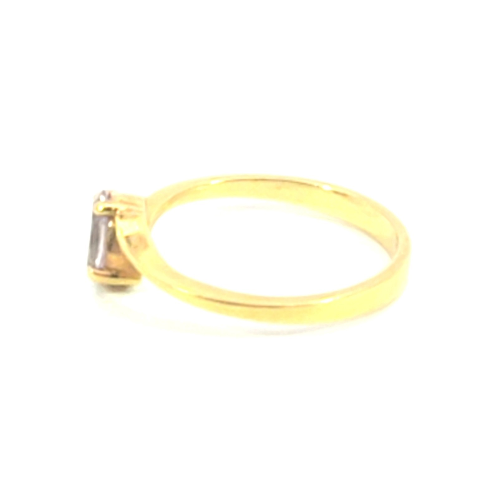 White Sapphire Natural Genuine Gemstone Yellow Gold Lady’s Ring H46
