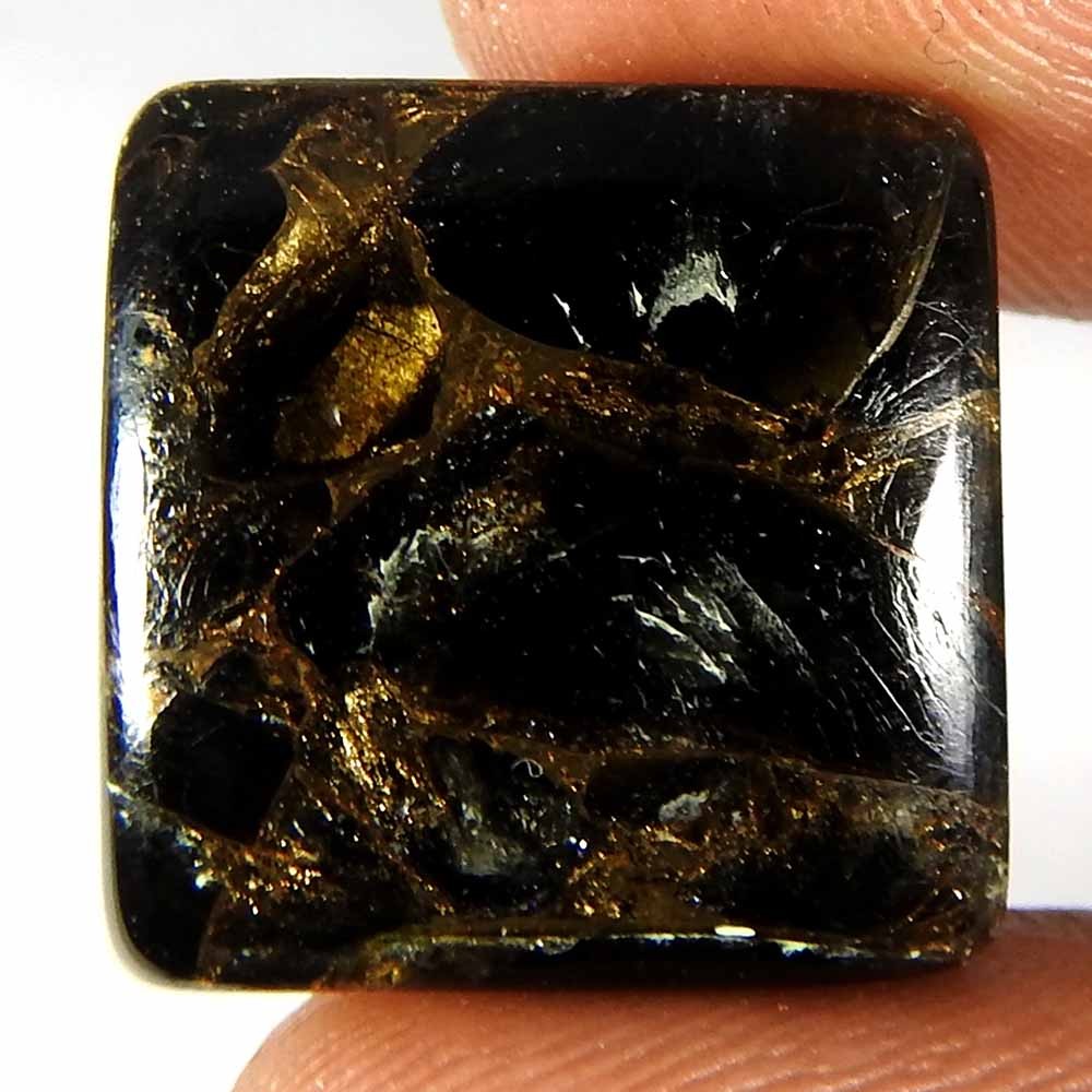 13.70 Cts Black American Copper Cushion Cabochon Turquoise Gemstone