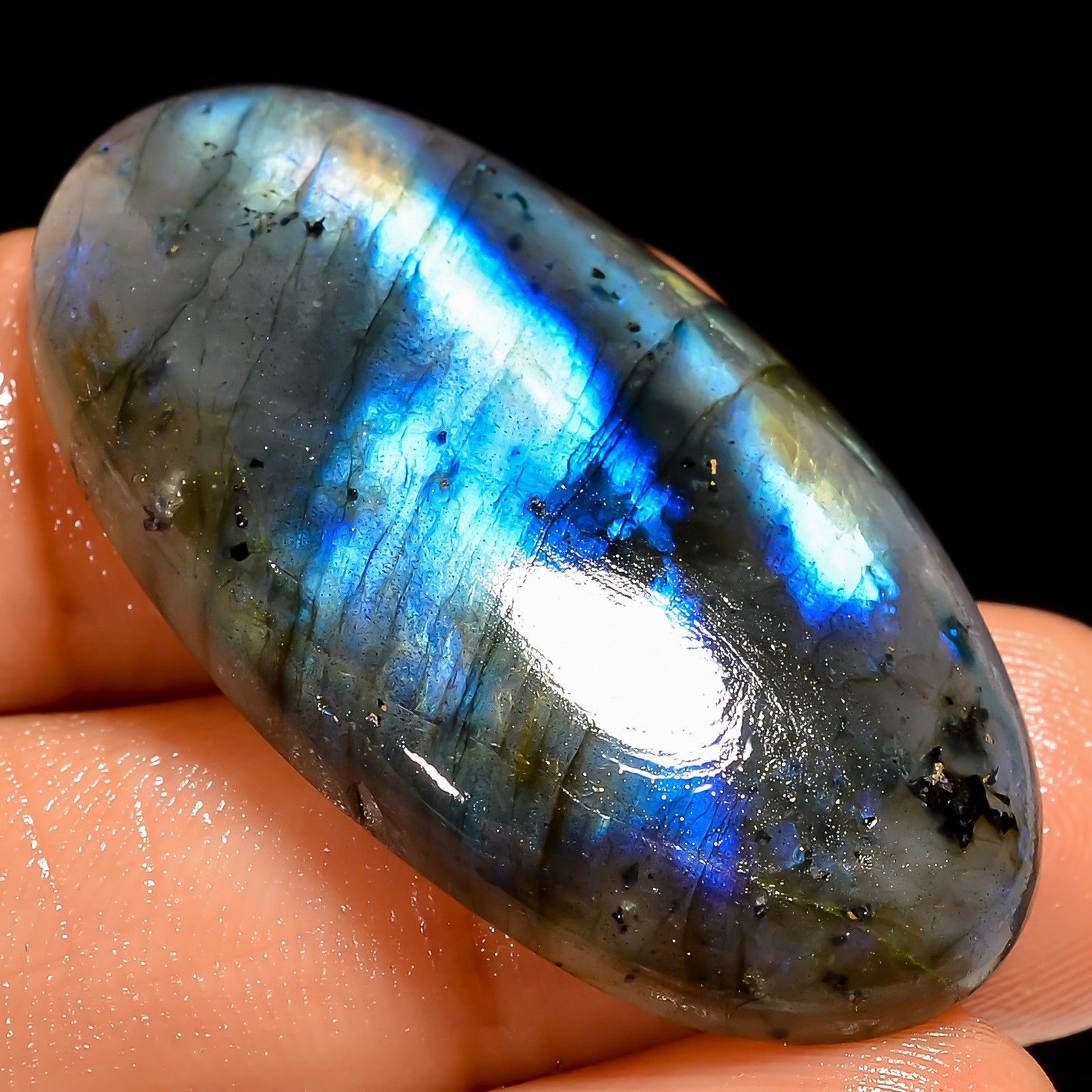 100% Natural Labradorite Oval Shape Cabochon Gemstone 43.5 Ct 38X20X6mm GC-44407