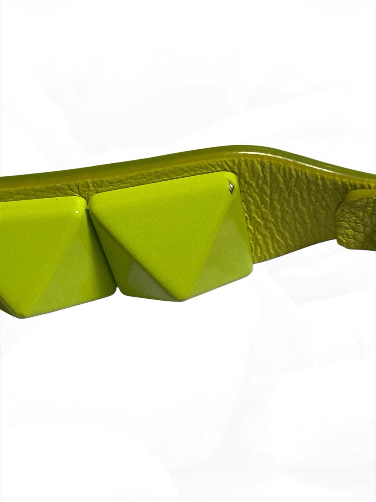 VALENTINO GARAVANI Rockstud Bracelet in Fluorescent Green Leather