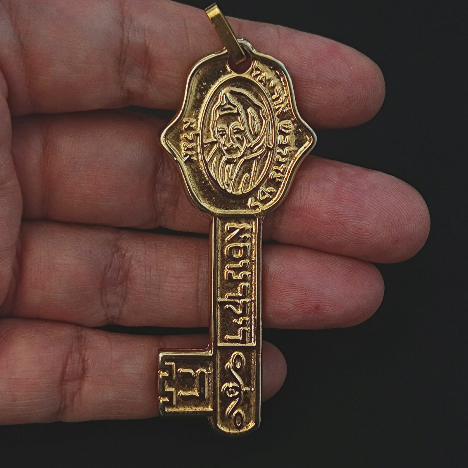Jewish Kabbalah Key Pendant Hamsa Protection Health Amulet Hebrew Large Gift