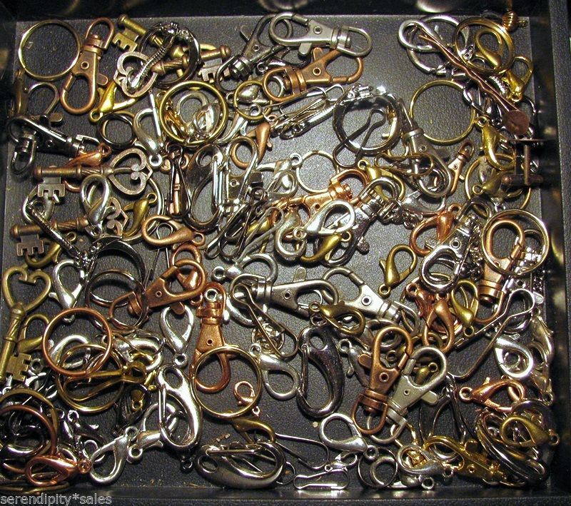 MIXED LOT of FINDINGS: Key Rings, Clasps, Hooks, Swivel Clips + ~ You Pick Qty