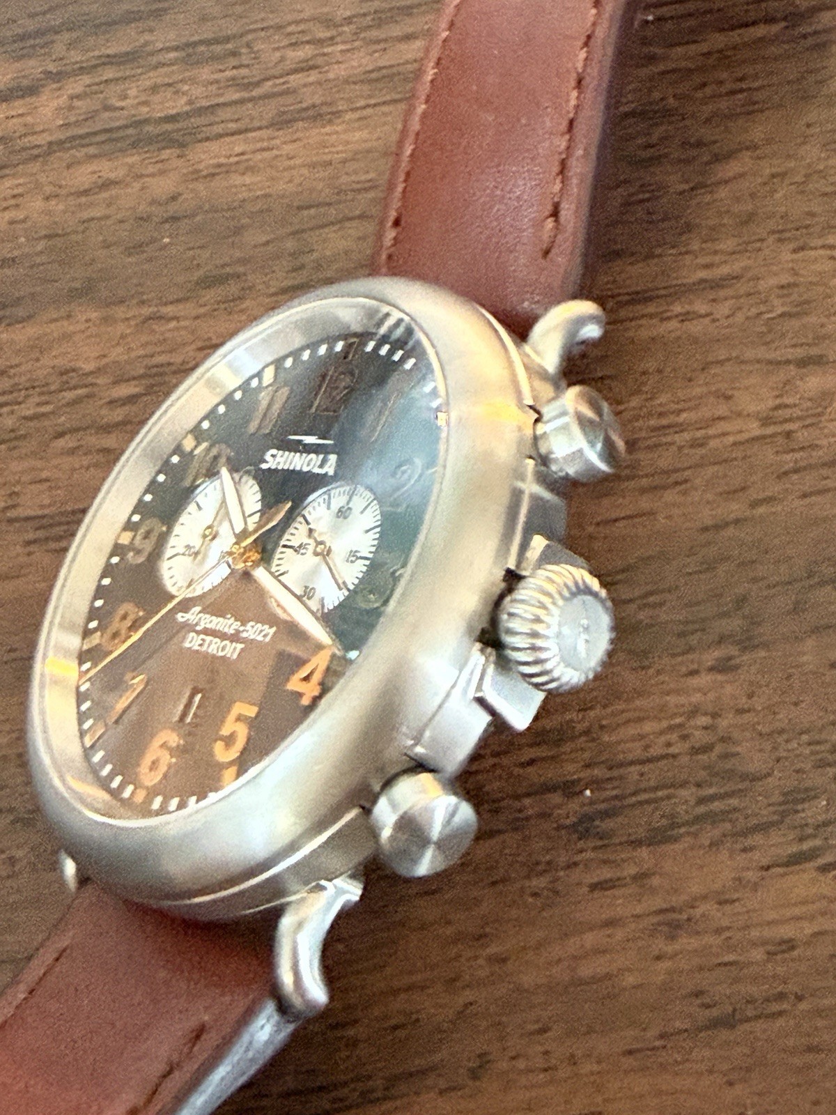 Shinola Titanium Argonite 5021 Quartz Chronograph -Box, Papers, Sleeve