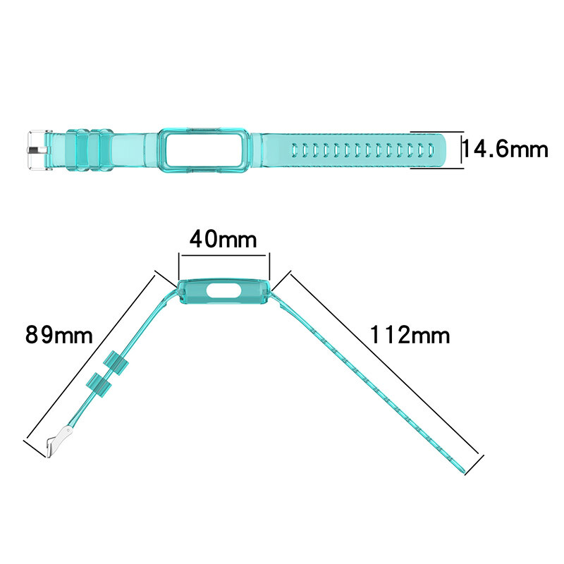 For Fitbit Inspire 3 Watch Band TPU Clear Sports Band Strap Bumper Case Protect