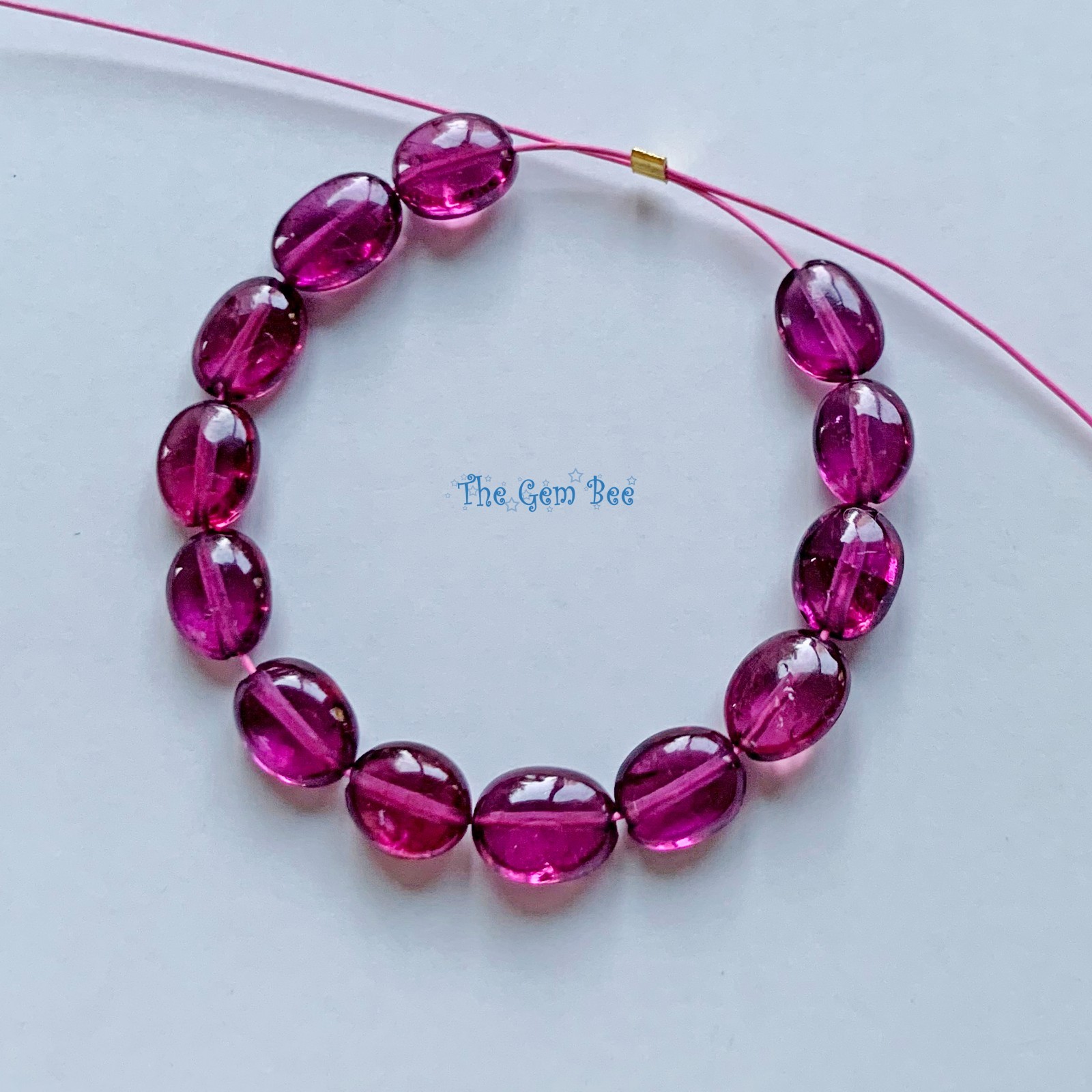 Berry Pink Rhodolite Garnet Smooth Oval Nugget Beads 3 Inch strand