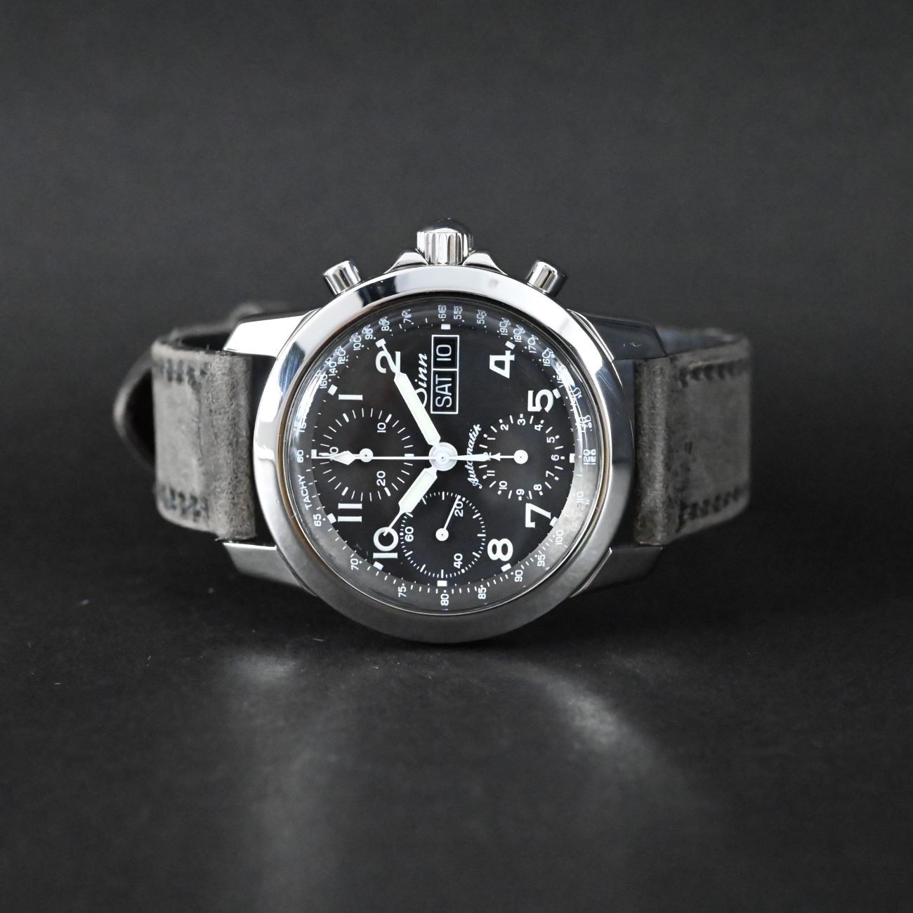 SINN 103ST VINTAGE CHRONO BLACK MATTE WATCH 41 MM (V.GOOD & PAPER & ORIGINAL)