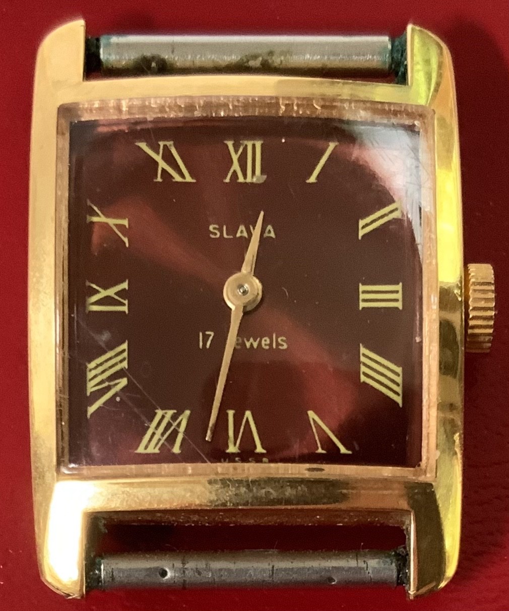 Vintage Slava USSR Woman Watch 17 Jewels Movement Marked 1600 Works Very Good
