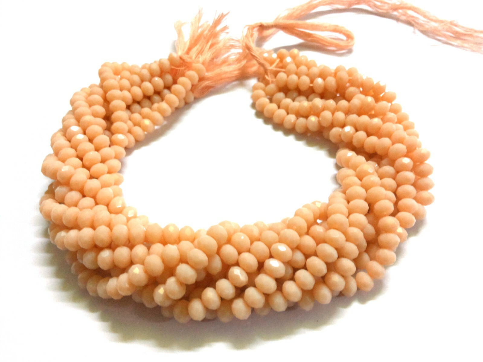5 Strand Pink Opal Chalcedony Rondelle Faceted 6mm Gemstone Beads 12″inch