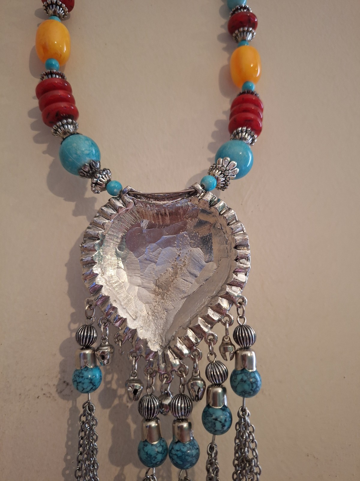 Vintage Ethnic Tibetan Heart Necklace Boho Tribal Colorful Beaded Tassel – READ(