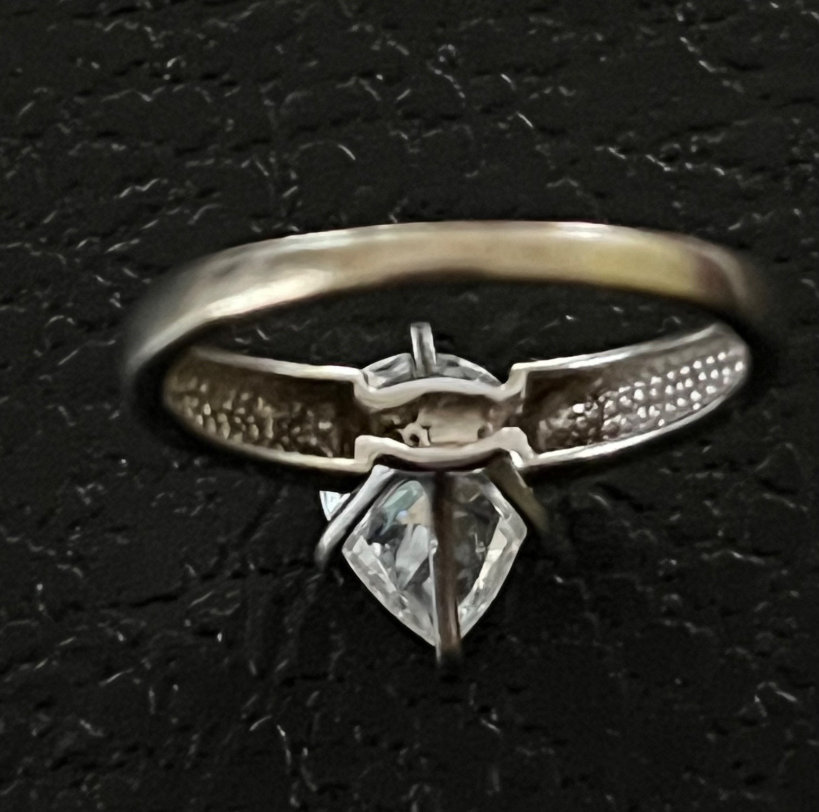 14K 2CT Pear Diamonique Ring~Solid 3gm! Sz 6- ECU!