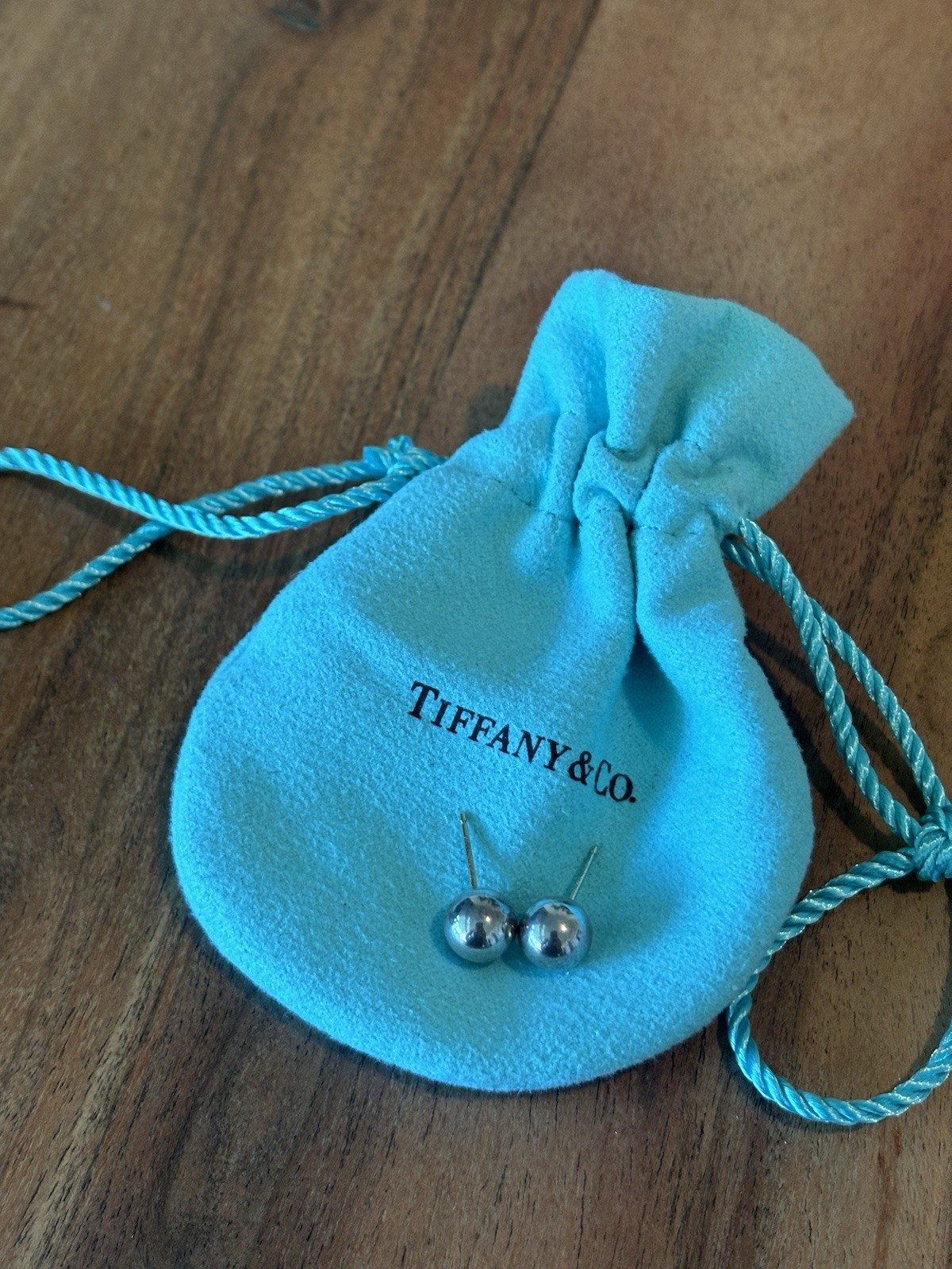 Authentic Tiffany & Co. sterling silver ball stud earrings