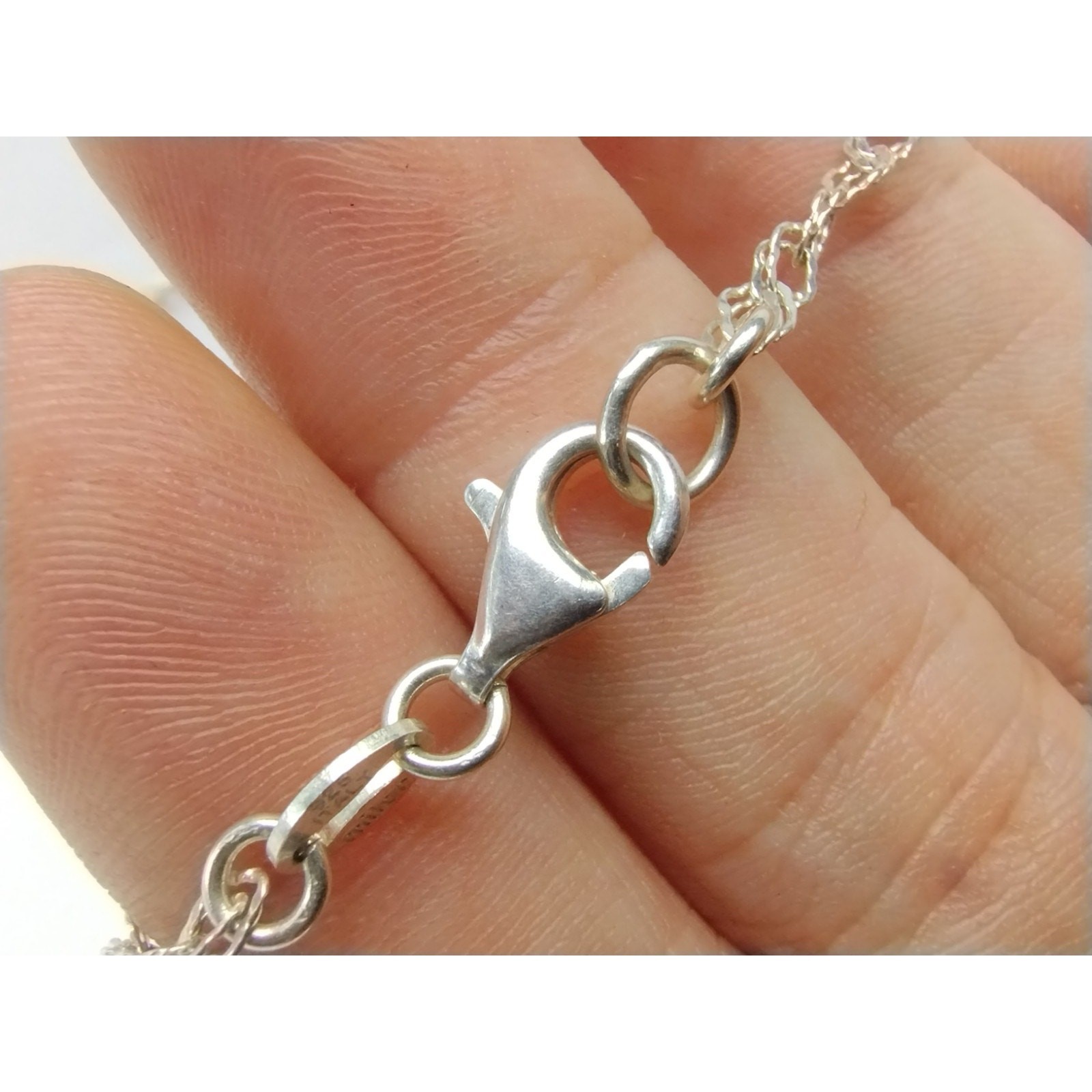 Milor Italy Contemporary Sterling Silver Chain Scrollwork Station Necklace 28″