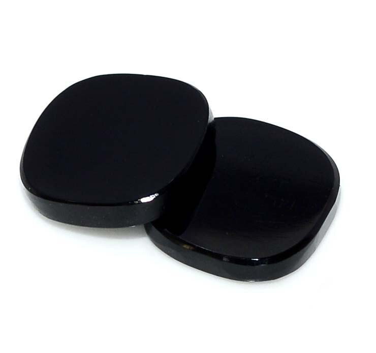Natural Black Onyx Cushion Flate Cut Pair 10×10 mm 4.29 CTS Loose Gemstones