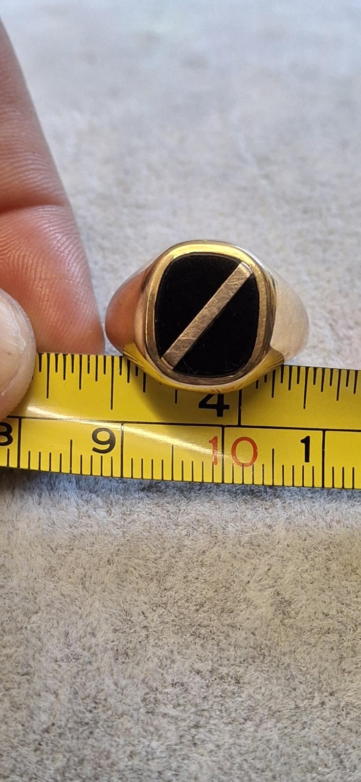 Vintage 9ct Gold Onyx Signet Ring – Size R