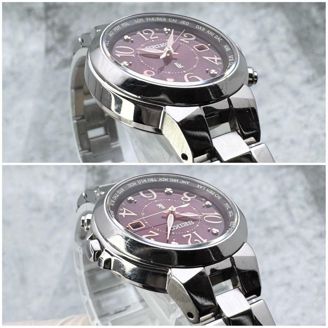 Seiko Lukia 1B25-0AC0 Solar Titanium Burgundy Women’s Watch