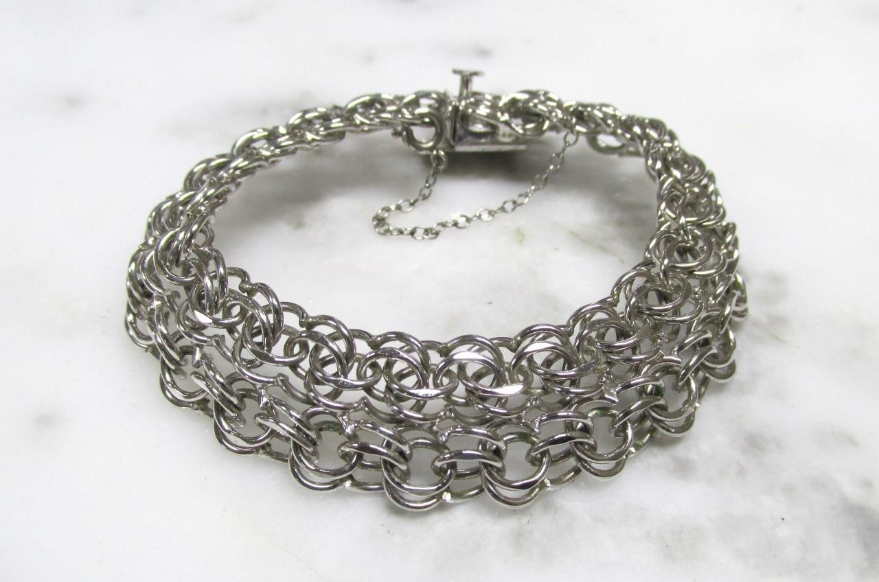 Elco Sterling Silver Starter Charm Bracelet ~ 7-1/2″ ~ 24grams ~ 5-C393