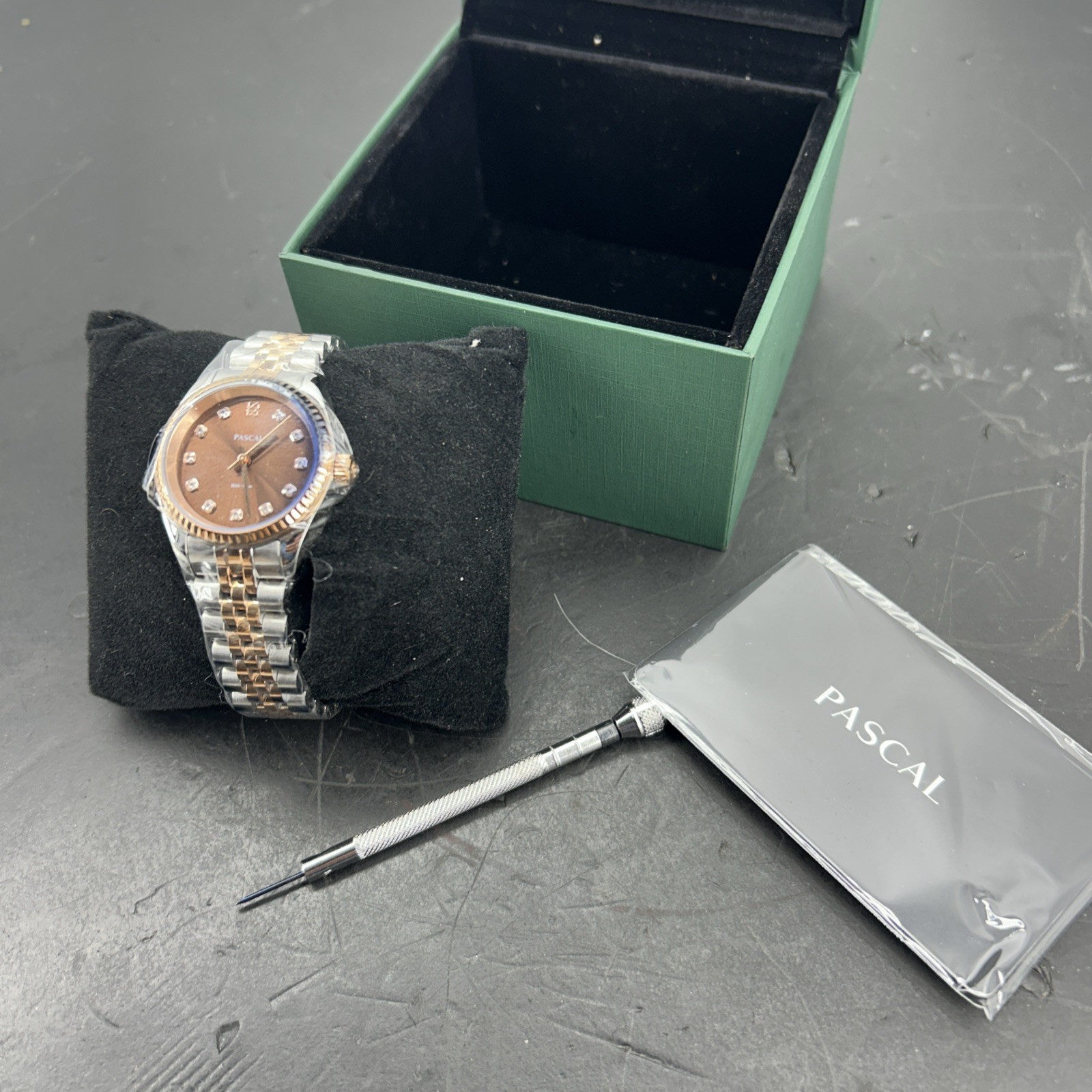 NEW PASCAL WOMAN’S ROSE GOLD/BROWN WATCH! $310.00 MSRP