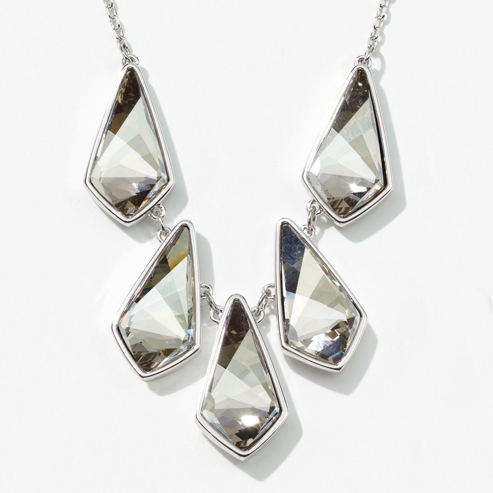 Touchstone Crystal Kite Silver Shade Rhodium Plated Swarovski 15-18″💎