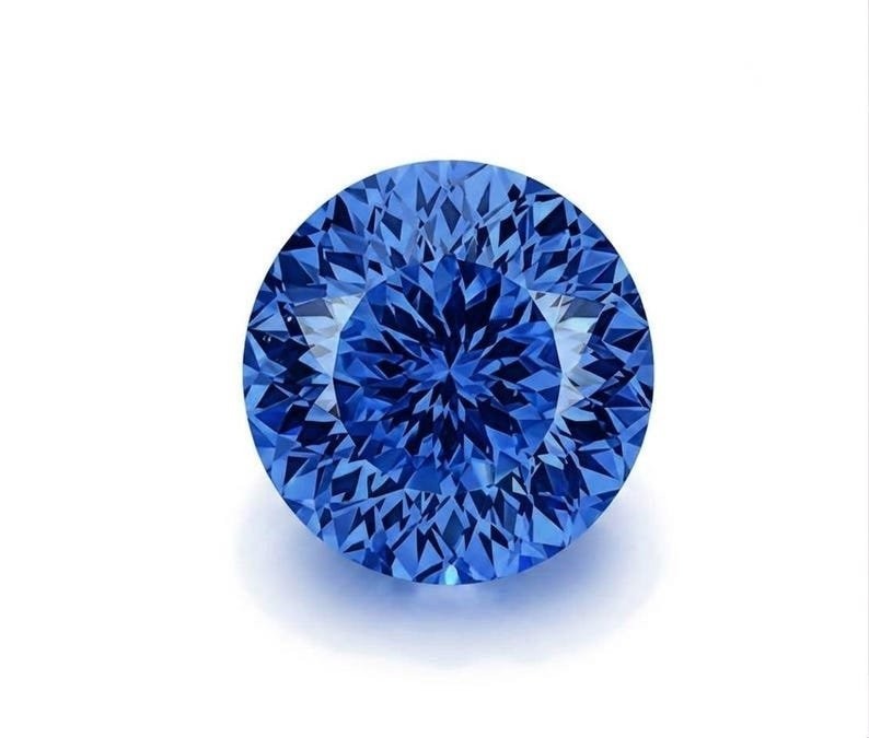 AAA+ 4Ct Blue Color Lab Grown Blue Sapphire Round Cut VVS1 Loose Gemstone