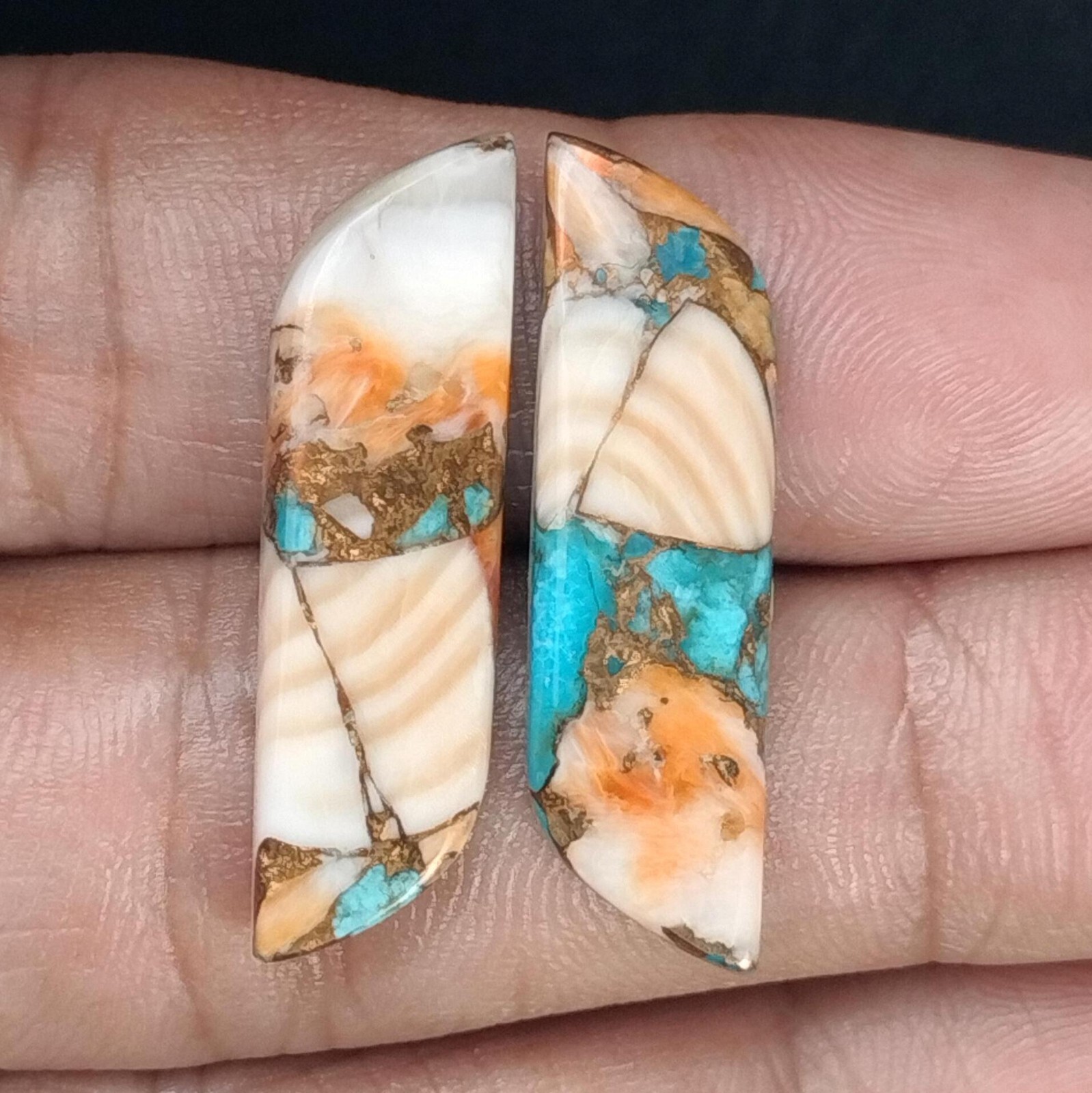 18.00 Ct Spiny Oyster Copper Turquoise Gems – Perfect for Earrings or Pendants