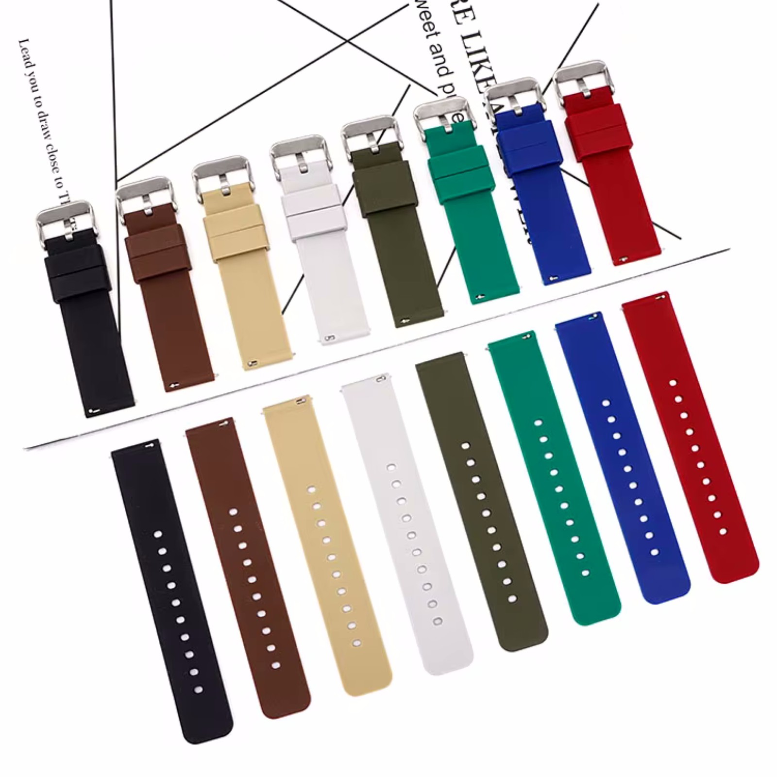 10mm 12mm 14mm 15mm 16mm Silicone Watch Band Quick Release Watch Strap