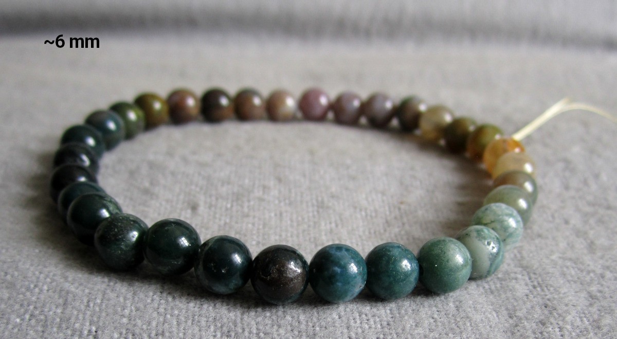 Indian Jasper Bracelet • Approx Ø 6 and 8mm / Approx 15-20cm • Elastic