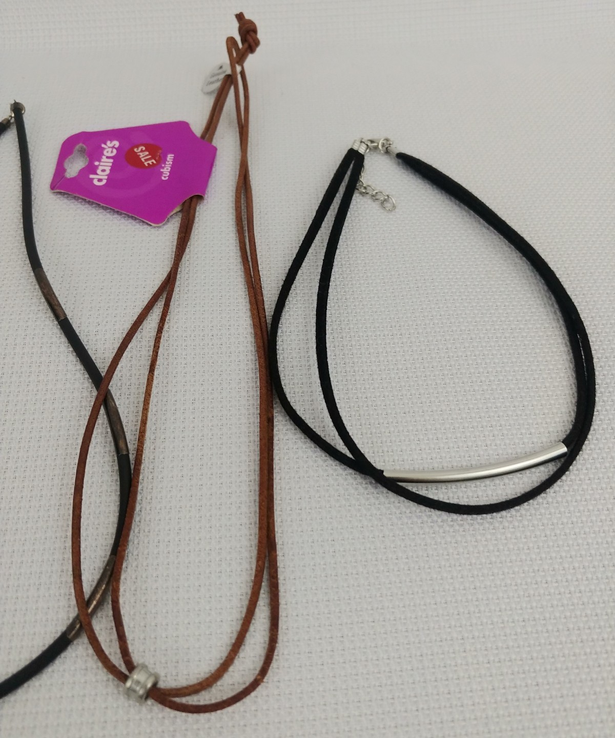 Lot 10 Mixed Surfer Style Necklaces Black Brown Leather Rubber Free Ship Velvet