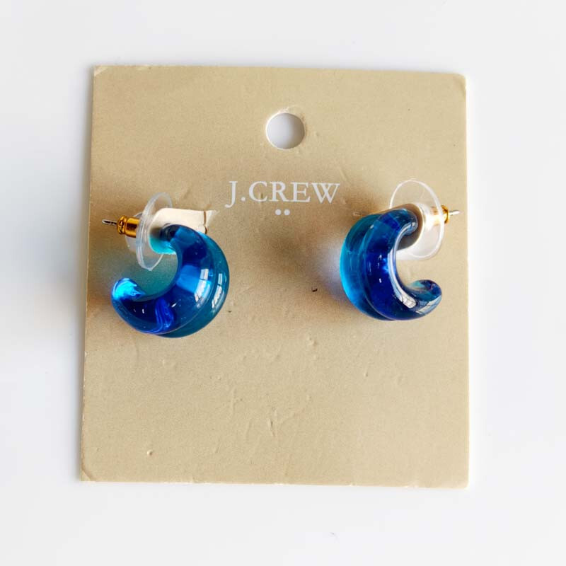 New 16mm Jcrew Lampwork C Stud Earrings Gift Fashion Women Party Holiday Jewelry