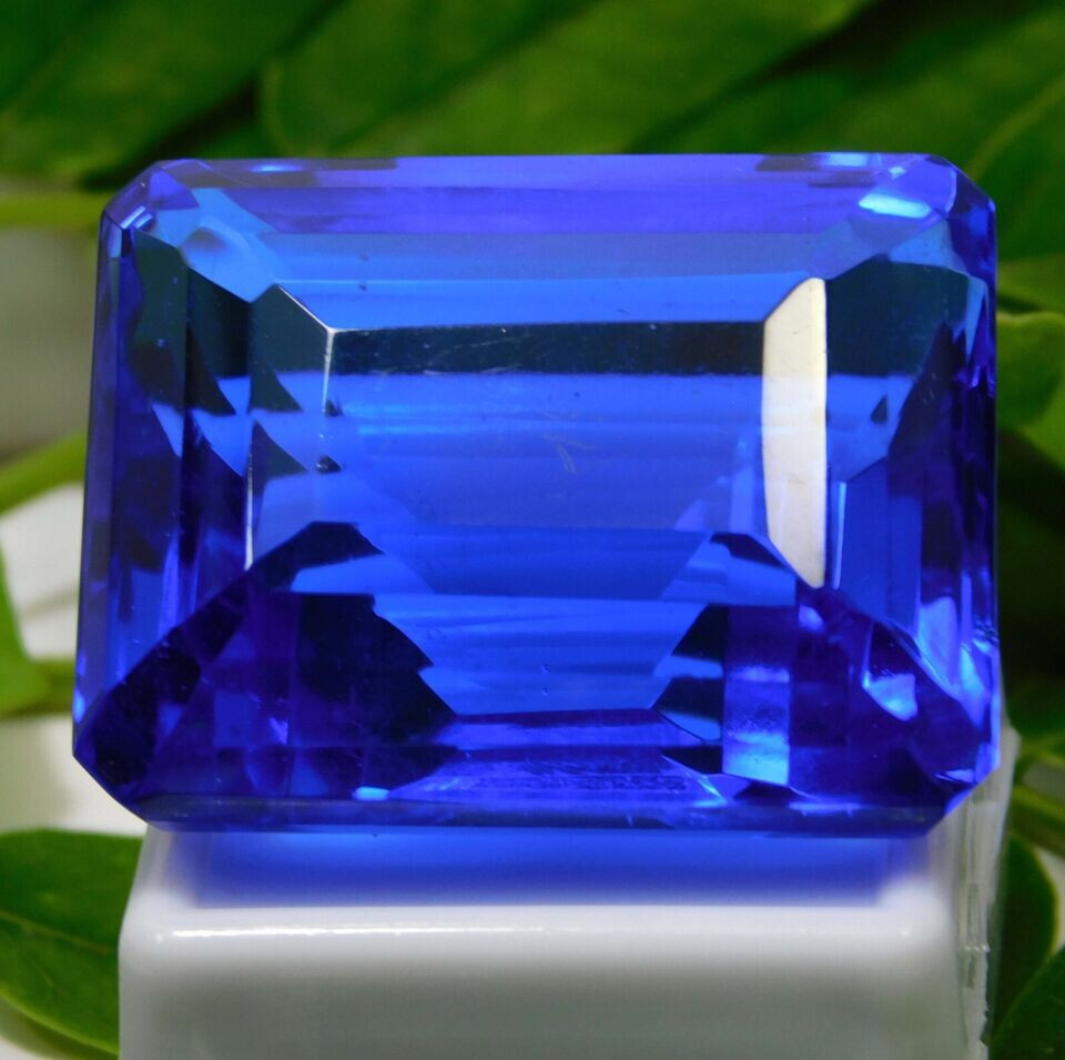 59.60 Ct Large Emerald Cut Faceted Blue Tanzanite Loose Gemstone @valentine Sale