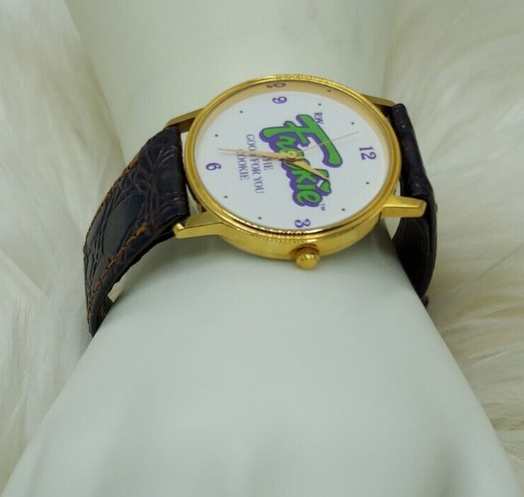 VINTAGE 1980’S R.W. FROOKIE THE GOOD FOR YOU COOKIE GOLD TONE WATCH~UNTESTED